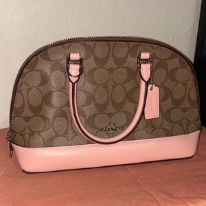 Coach Signature Brown and Pink Satchel